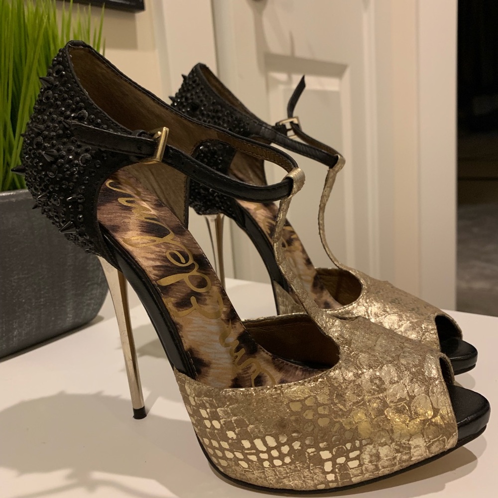 Sexy black/gold heels - Picture 5 of 6
